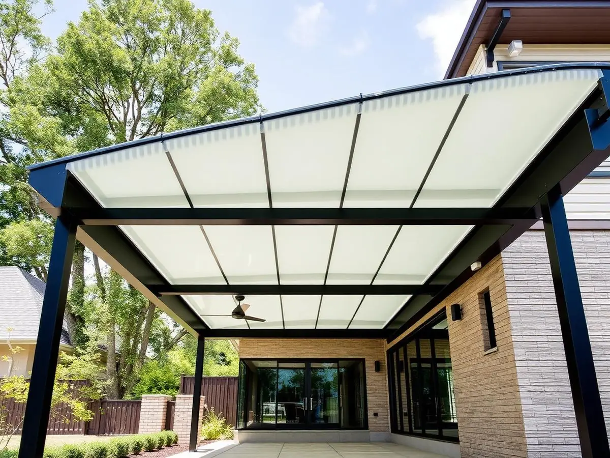 หลังคาโรงรถ Shinkolite — งานหลังคาและกันสาด, บางนา กรุงเทพฯ